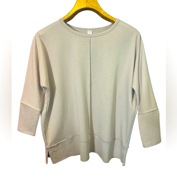 SPANX Sweatshirt Tan Perfect Length 3/4 Dolman Sleeve Top Womens Size S Neutral - Picture 1 of 10